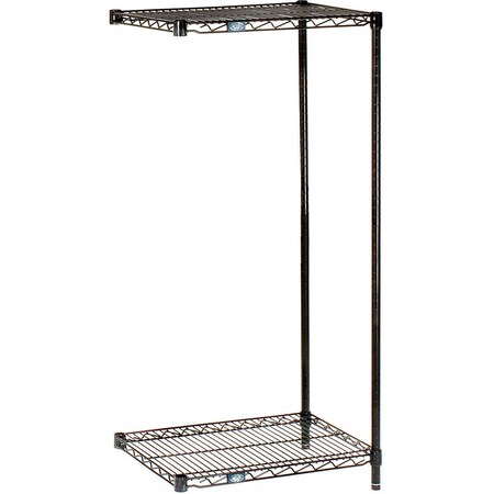 Nexel Black Epoxy, 2 Tier, Wire Shelving Add-On Unit, 72W x 24D x 34H A24723B2